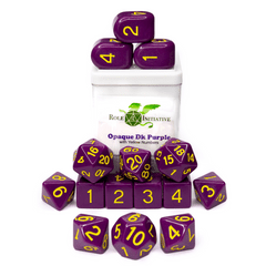 Role 4 Initiative - Opaque Dark Purple/Yellow Arch'D4 15pc